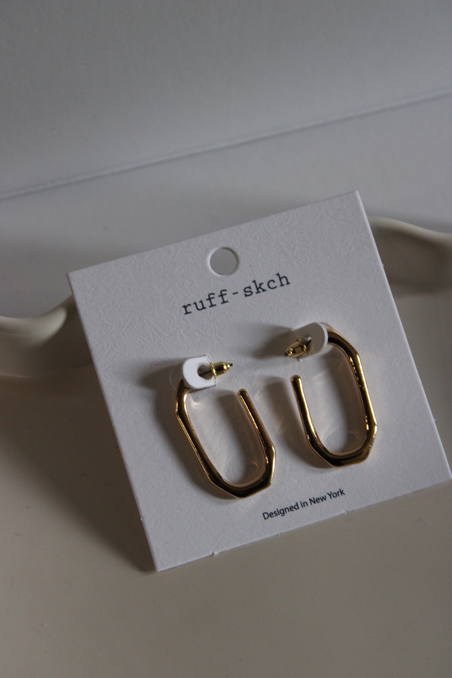 Gold long hoop earrings