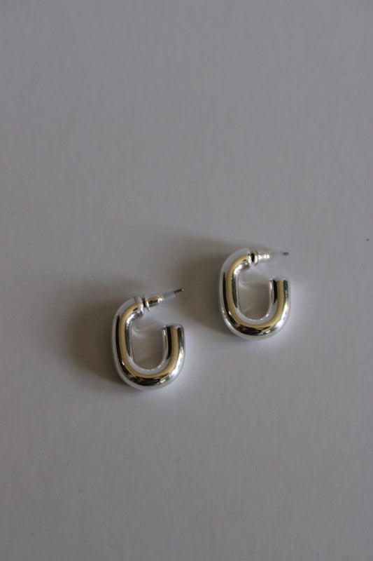 silver round earings