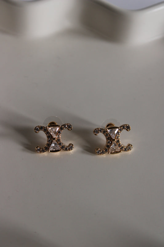 gold with diamonds earings